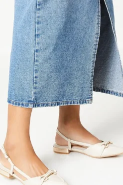 Belinda Pointed Snaffle Detail Slingback Flat Shoes