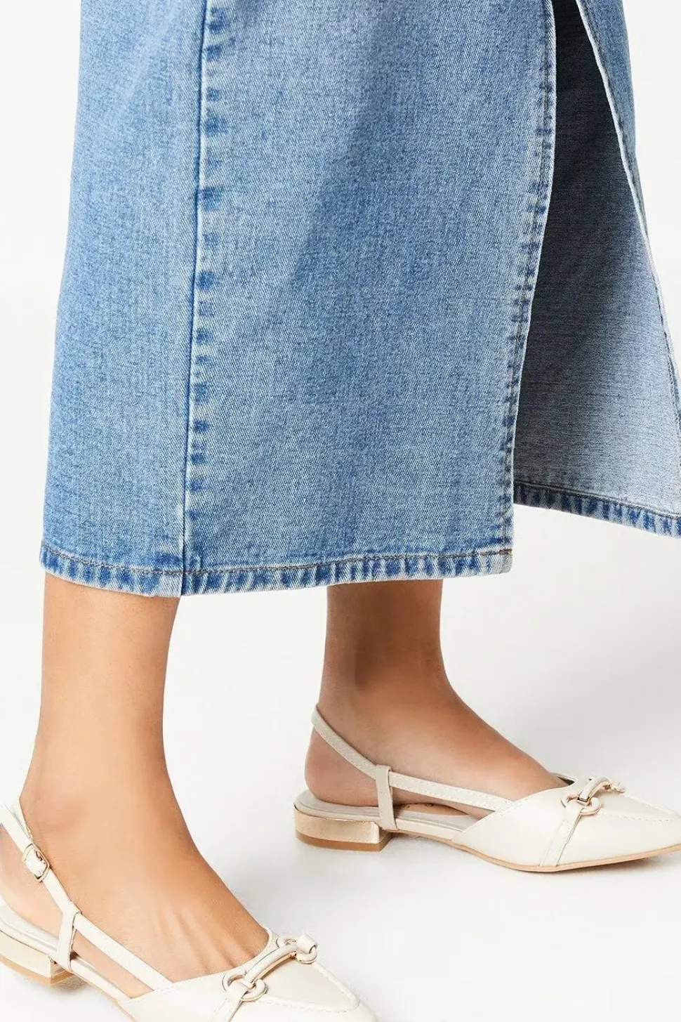 Belinda Pointed Snaffle Detail Slingback Flat Shoes