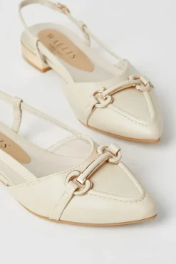 Belinda Pointed Snaffle Detail Slingback Flat Shoes