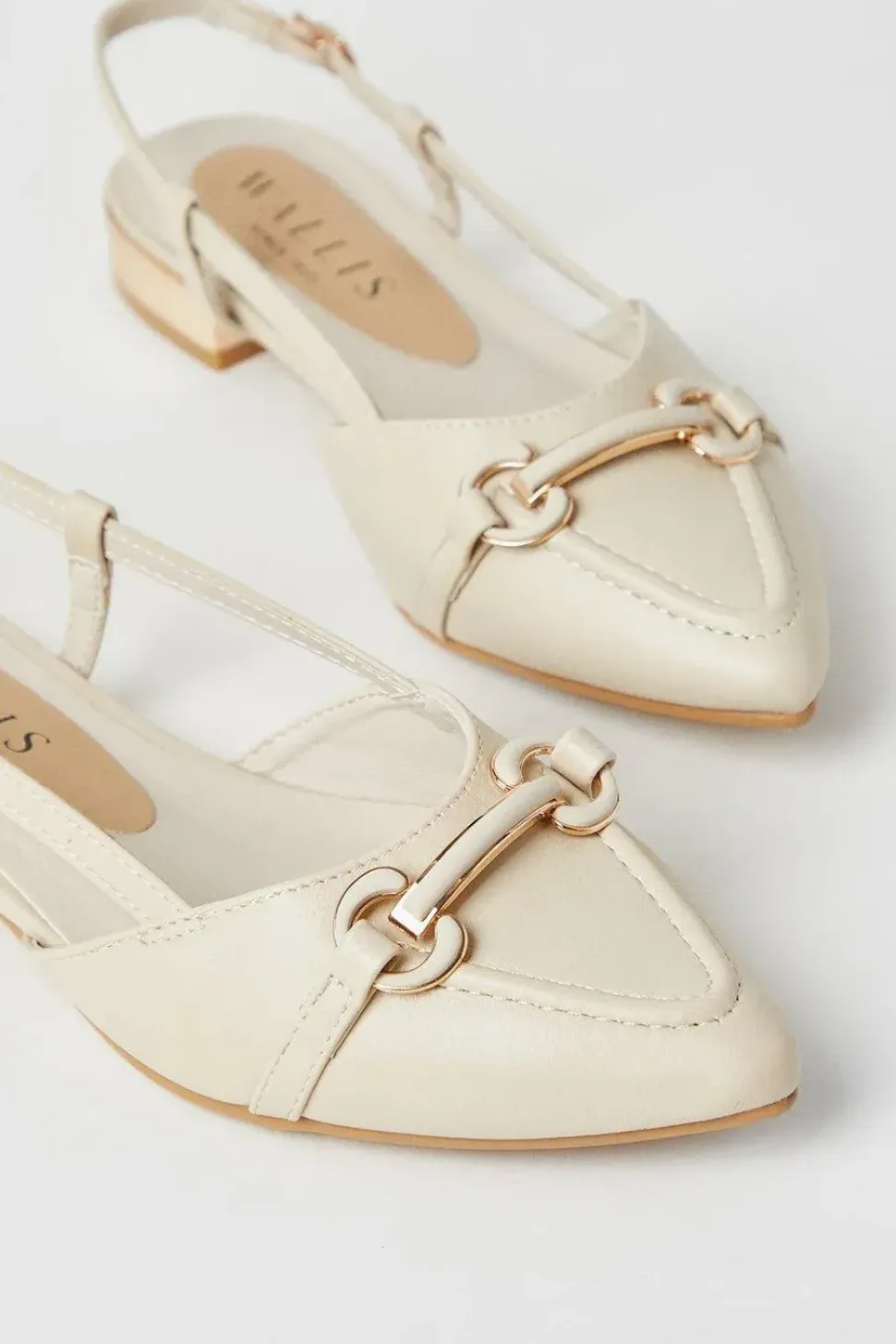 Belinda Pointed Snaffle Detail Slingback Flat Shoes