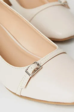Bella Square Toe Low Block Heel Court Shoes