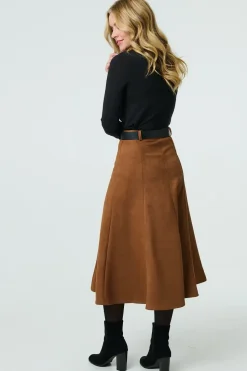 Belt Detail A-Line Maxi Skirt