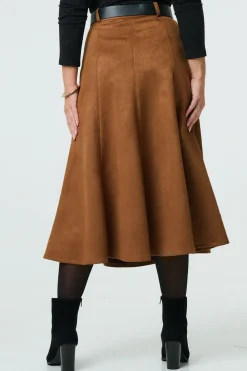 Belt Detail A-Line Maxi Skirt
