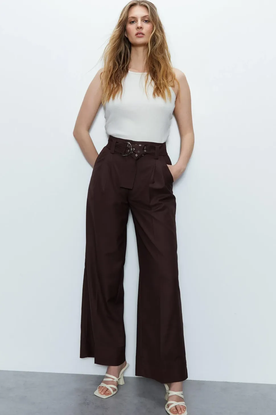 Belt Detail Tailored Trouser