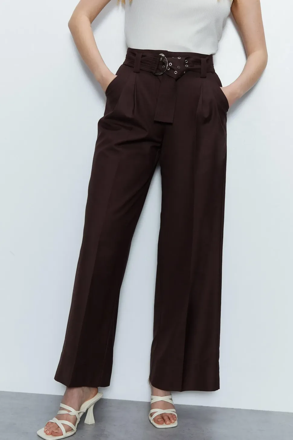 Belt Detail Tailored Trouser