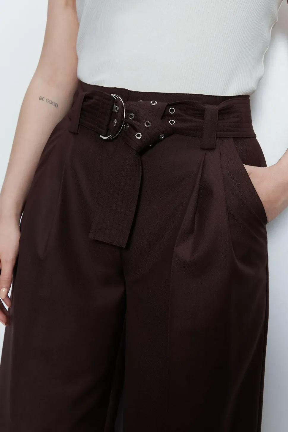 Belt Detail Tailored Trouser
