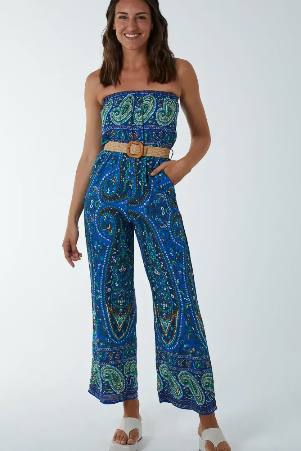 Belted Bandeau Jumpsuit