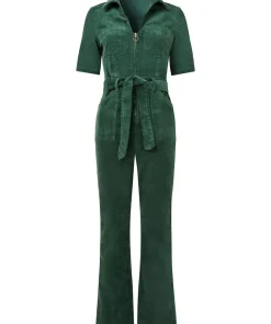 Belted Bootcut Cord Jumpsuit