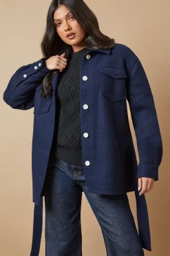 Belted Button Through Jacket