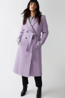 Belted Double Breasted italian wool Jacket