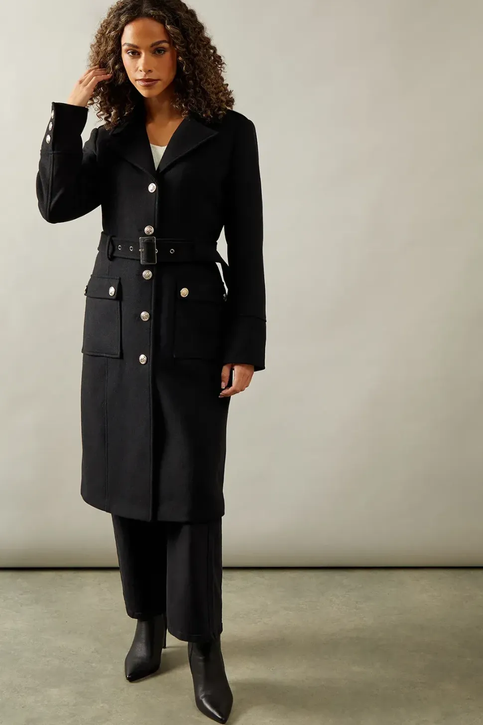 Belted Military Coat