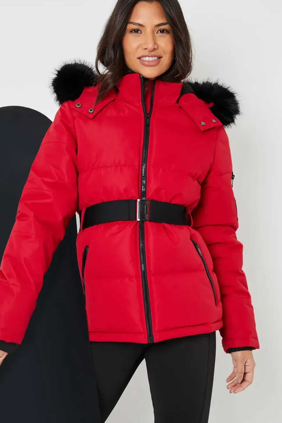 Belted Padded Ski Jacket