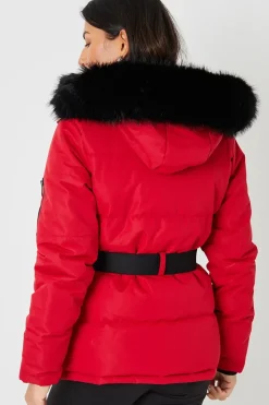 Belted Padded Ski Jacket