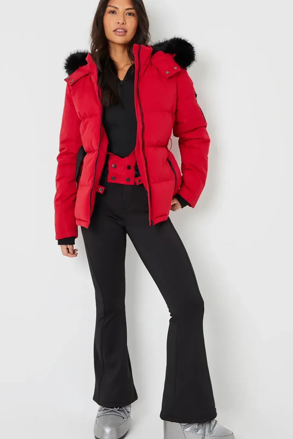 Belted Padded Ski Jacket