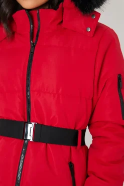 Belted Padded Ski Jacket