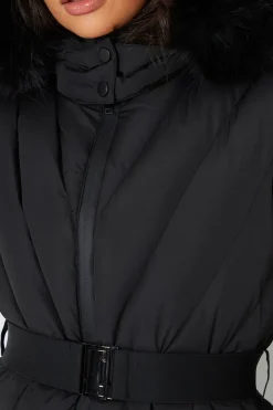 Belted Puffer Ski Jacket