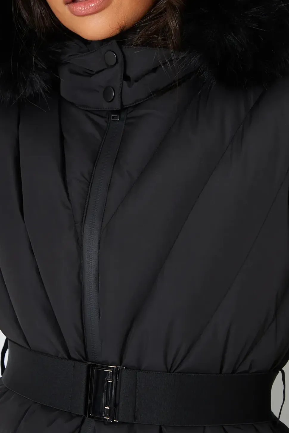 Belted Puffer Ski Jacket