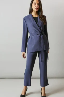 Belted Shawl Collar Blazer