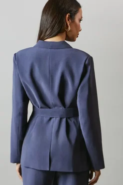 Belted Shawl Collar Blazer