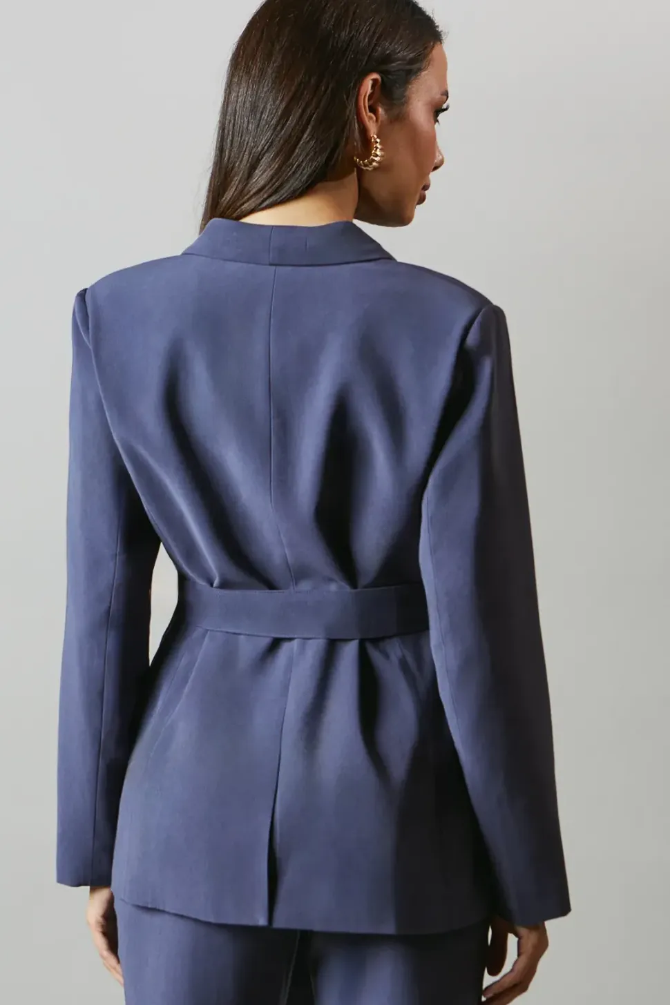 Belted Shawl Collar Blazer