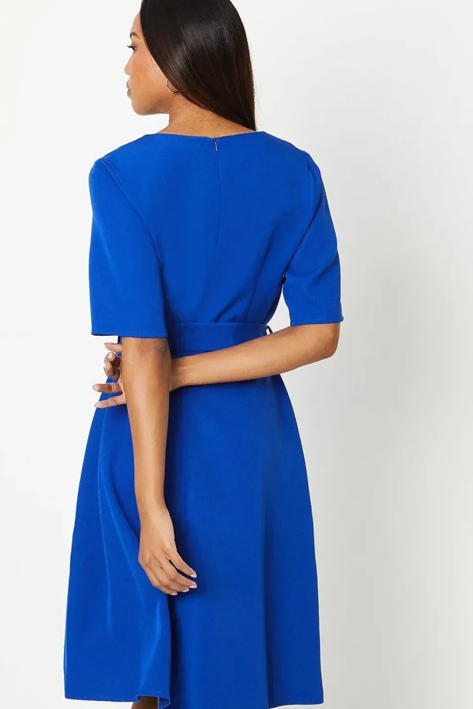 Belted Short Sleeve Mini Dress