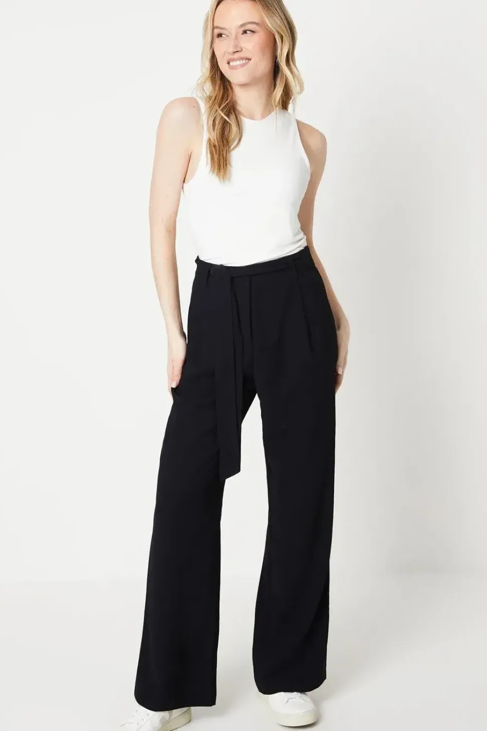 Belted Wide Leg Trouser