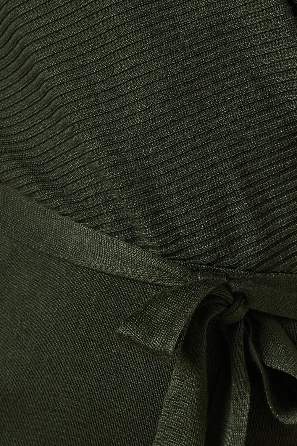Belted Wrap Jumper Dress