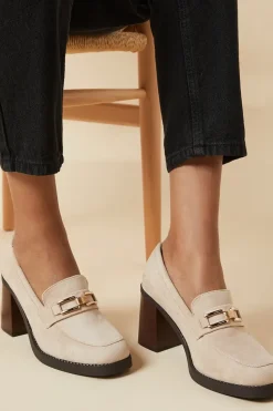 Benita snaffle Detail Block Heeled Loafer
