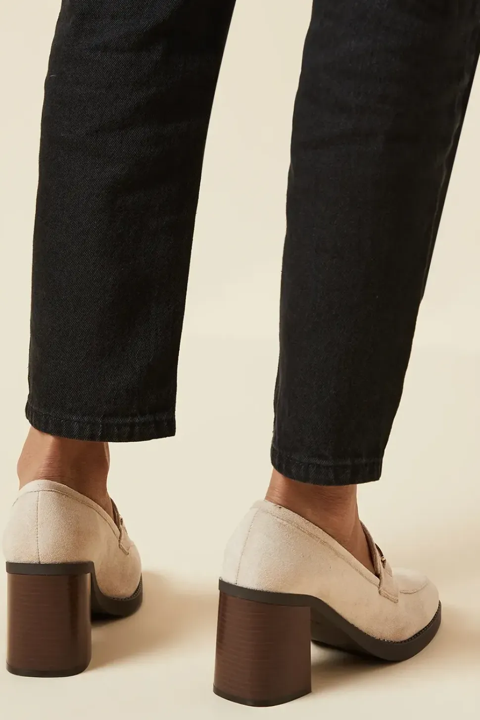 Benita snaffle Detail Block Heeled Loafer