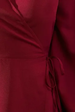 Berry Woven Wrap Dress