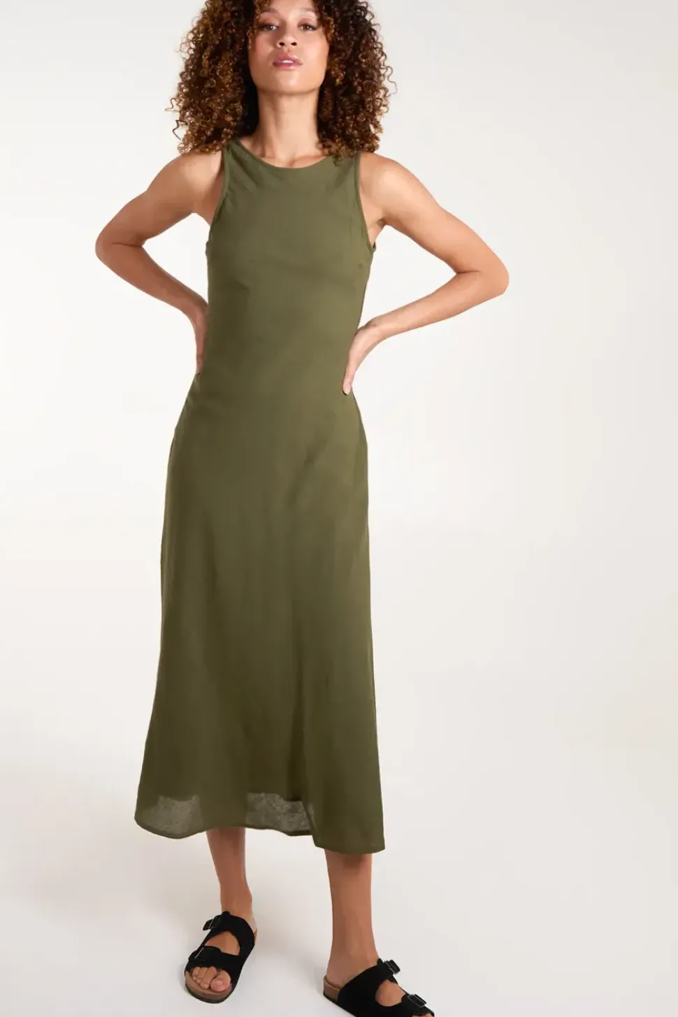 Bias Cut Midi Dress