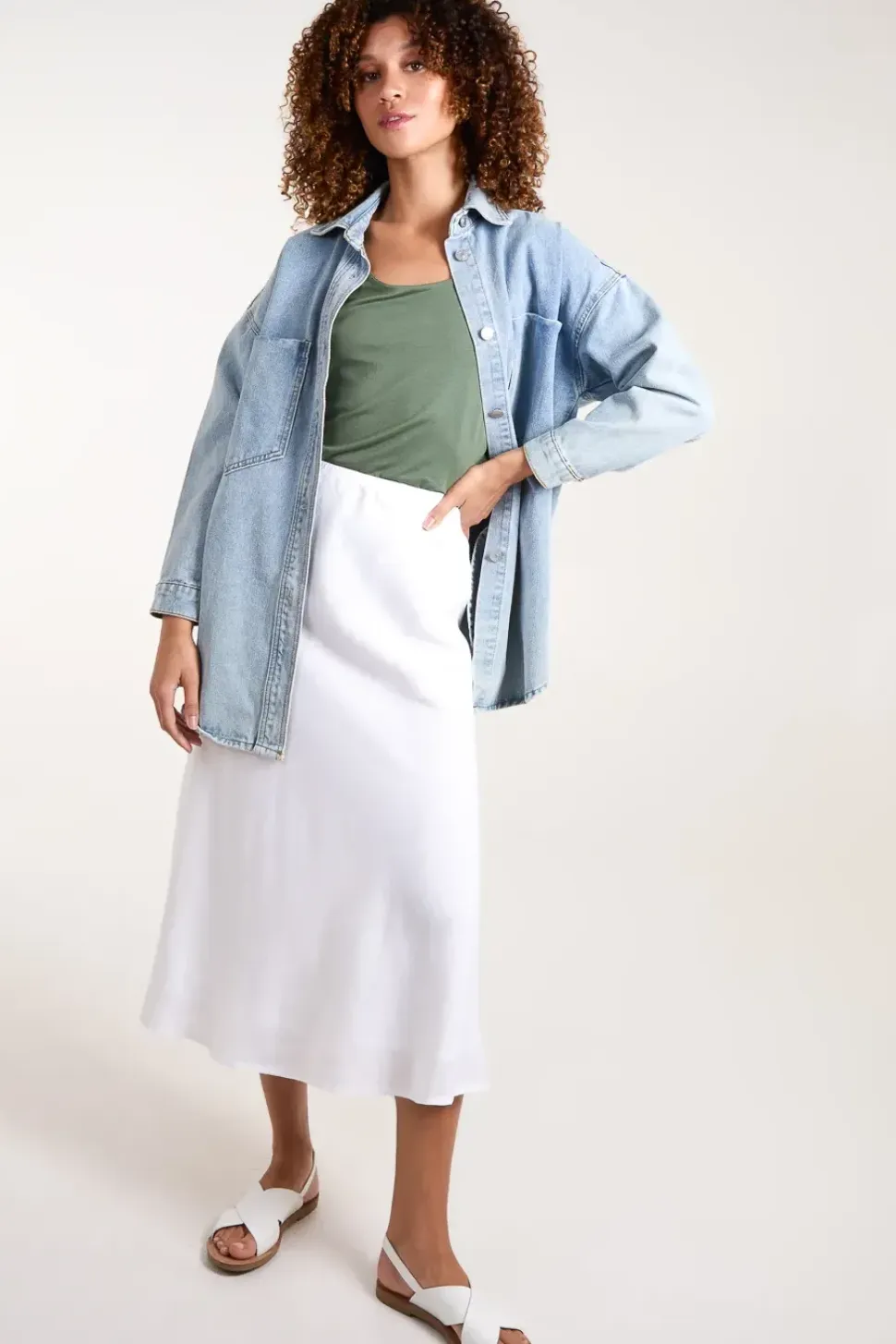 Bias Cut Midi Skirt