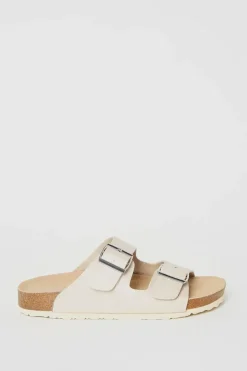 Billie Double Buckle Strap Padded Footbed Sliders