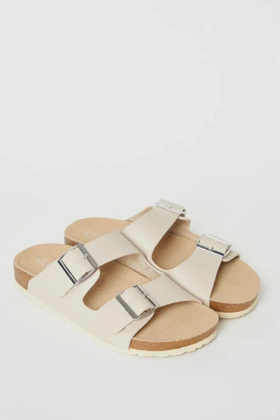 Billie Double Buckle Strap Padded Footbed Sliders
