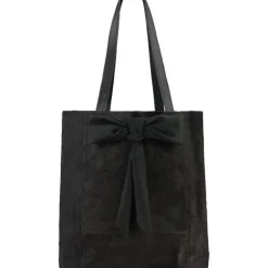 Black Bow Haircalf Leather Tote Bag | BYYEY
