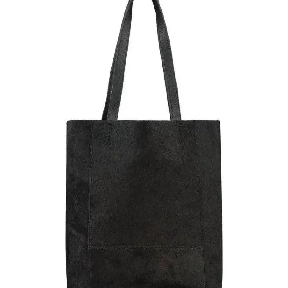 Black Bow Haircalf Leather Tote Bag | BYYEY
