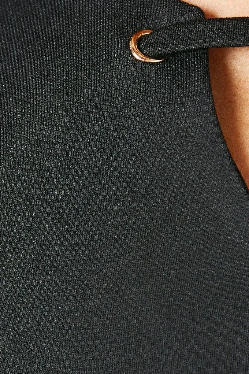 Black Contrast Detail Ponte Shift Dress
