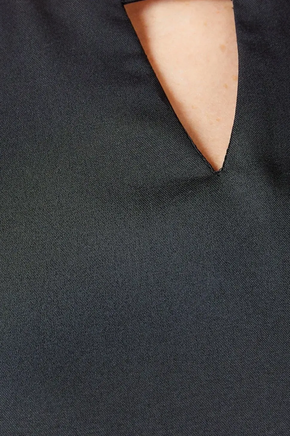 Black Crepe Stitch Detail Shift Dress