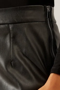 Black Faux Leather Pencil Skirt
