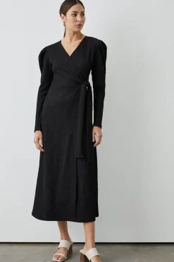 Black Jersey Wrap Dress