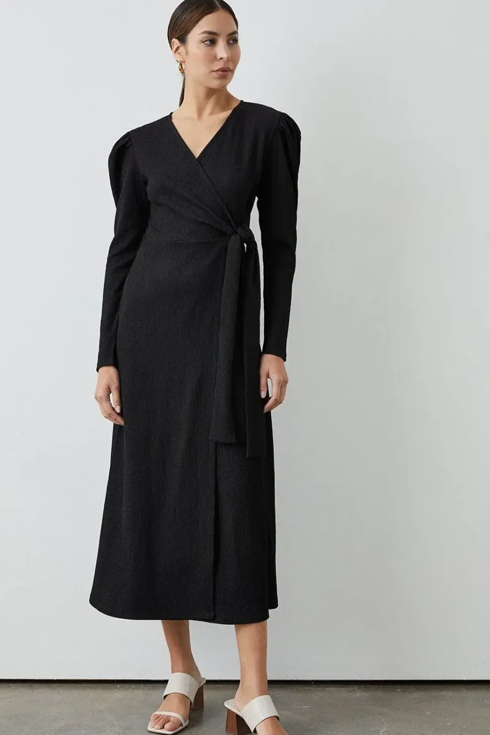 Black Jersey Wrap Dress