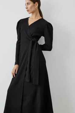 Black Jersey Wrap Dress