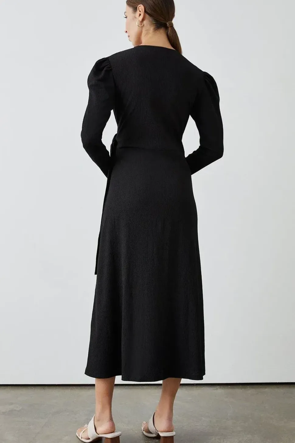 Black Jersey Wrap Dress