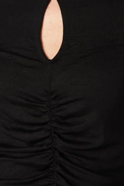 Black Keyhole Long Sleeve Top