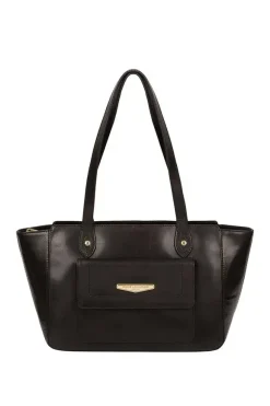 Black Leather Tote Shopper Bag| BYXNA