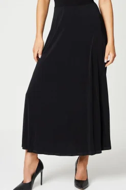 Black Pleated Midi Skirt