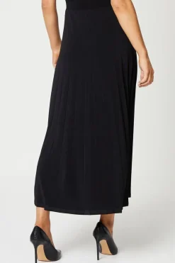 Black Pleated Midi Skirt