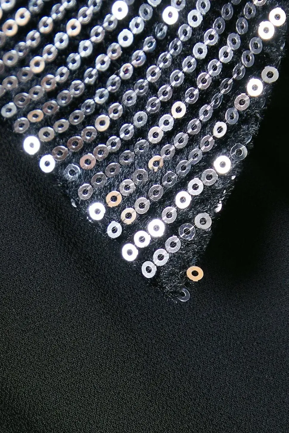 Black Sequin Collared Shirt