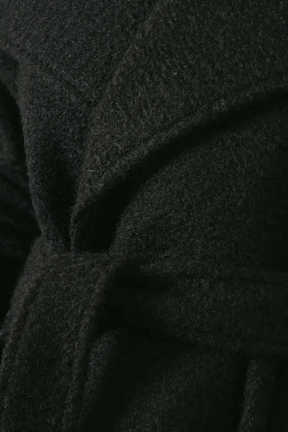 Black Shawl Collar Belted Coat