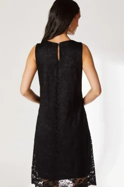 Black Sleeveless Lace Dress